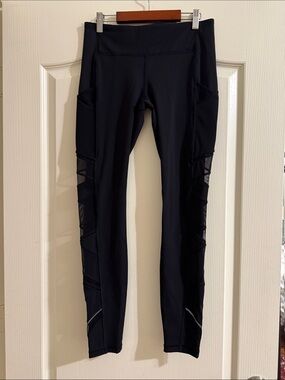 Lululemon Black Mesh-Panel Active Leggings